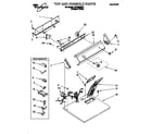 Whirlpool LGT5624DQ1 top and console diagram