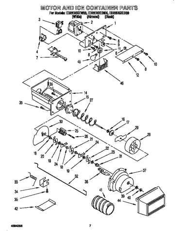 Motor and ice container
