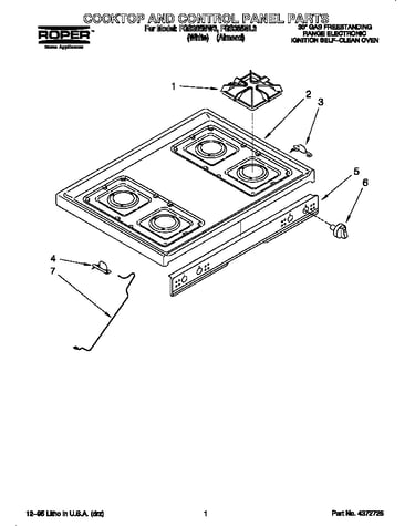 Cooktop and control panel