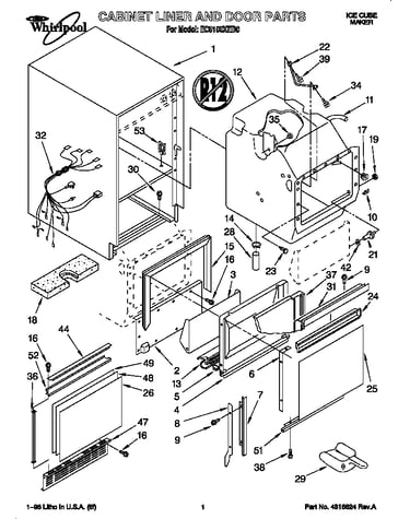 Cabinet liner and door