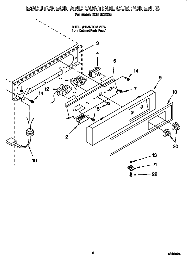 ESCUTCHEON AND CONTROL COMPONENTS