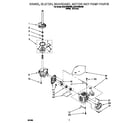 Whirlpool 3CAP2762BW0 brake, clutch, gearcase, motor and pump diagram