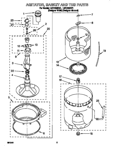 Agitator, basket and tub