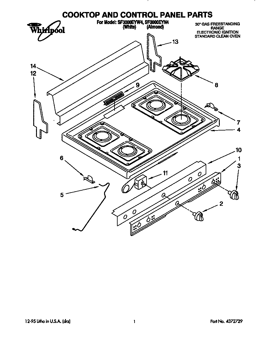 COOKTOP AND CONTROL PANEL