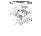 Whirlpool SF3000EYW4 cooktop and control panel diagram
