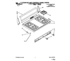 Whirlpool SF3000SYN3 cooktop and control panel diagram