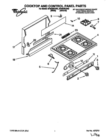 Cooktop and control panel