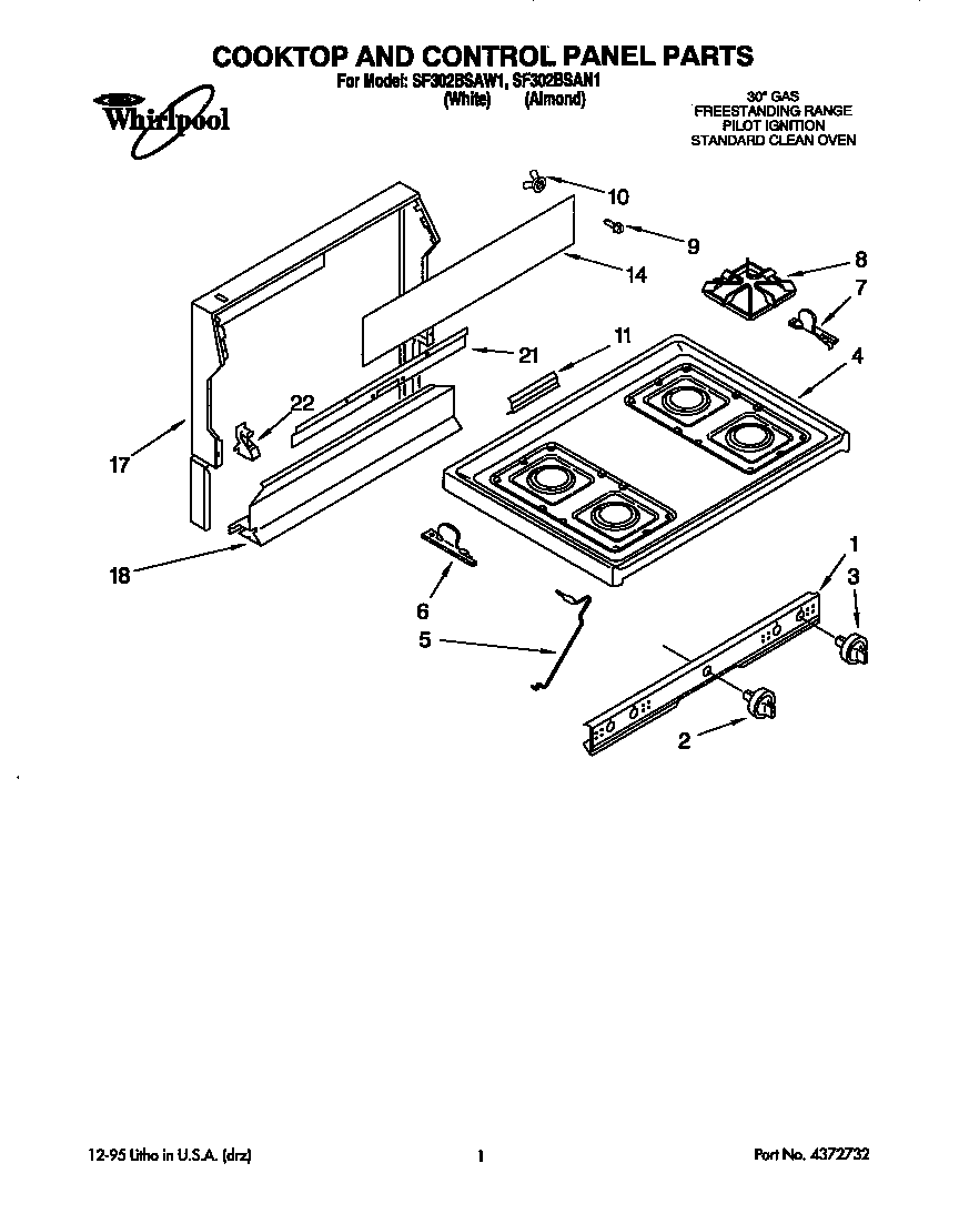 Cooktop and control panel