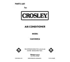 Crosley CAH18WC4 front cover diagram