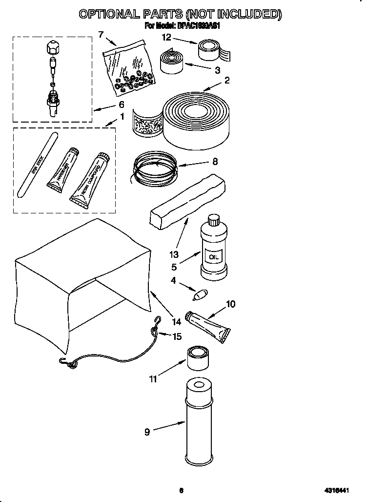 OPTIONAL PARTS (NOT INCLUDED)