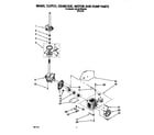 Whirlpool 4XLA87W92AN2 brake, clutch, gearcase, motor and pump diagram