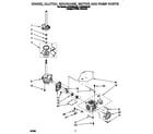 Whirlpool 4LSC9255AN2 brake, clutch, gearcase, motor and pump diagram