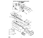 Whirlpool 7ED27DQXDN00 motor and ice container diagram