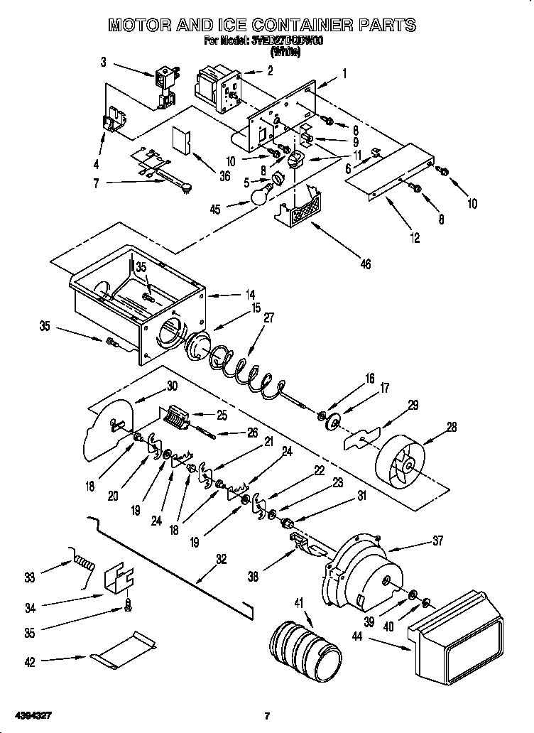 MOTOR AND ICE CONTAINER