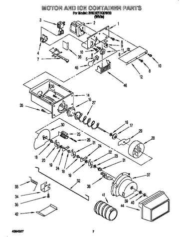 Motor and ice container