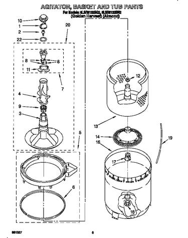 Agitator, basket and tub