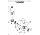 Whirlpool 8LSR5132BG2 brake, clutch, gearcase, motor and pump diagram