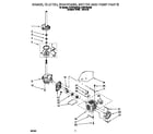Whirlpool 4LBR7255AN2 brake, clutch, gearcase, motor and pump diagram