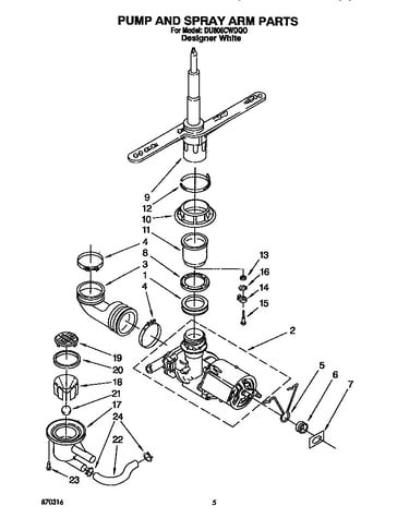 Pump and spray arm