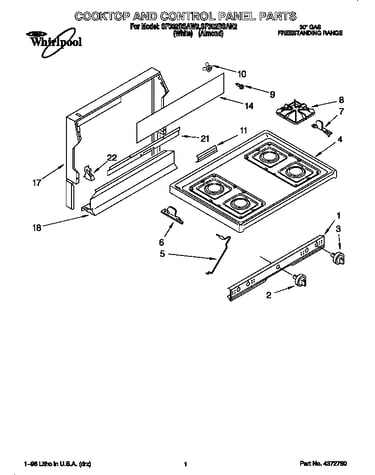 Cooktop and control panel