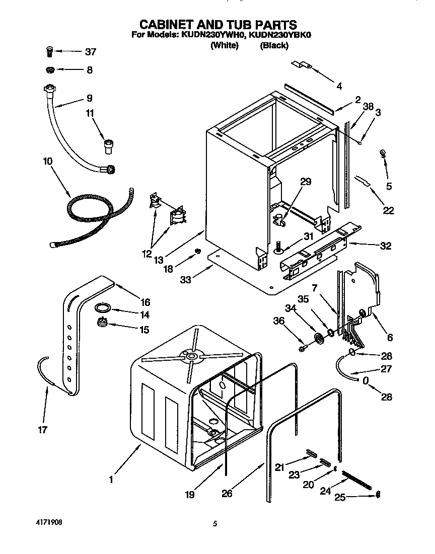 Cabinet and tub