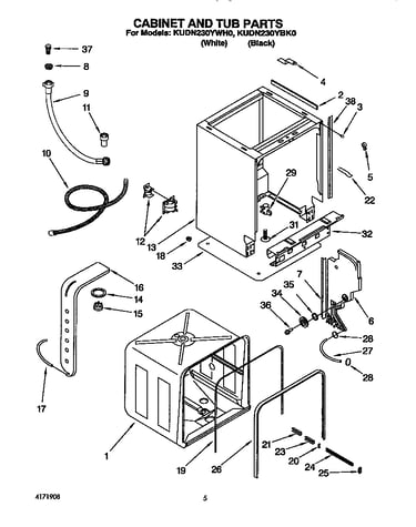 Cabinet and tub