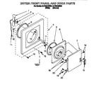 Whirlpool 3LTE5243BN0 dryer front panel and door diagram