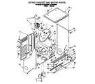 Whirlpool 3LTE5243BN0 dryer cabinet and motor diagram