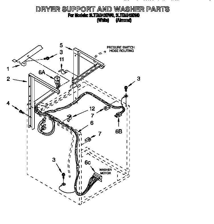 DRYER SUPPORT AND WASHER