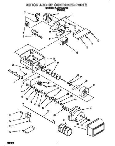 Motor and ice container