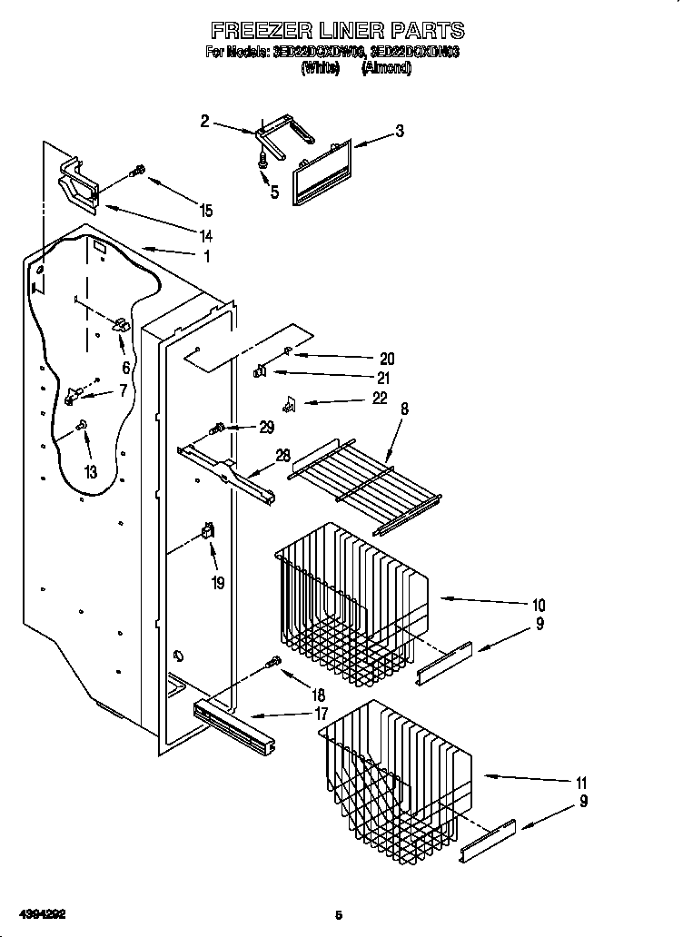 Freezer liner