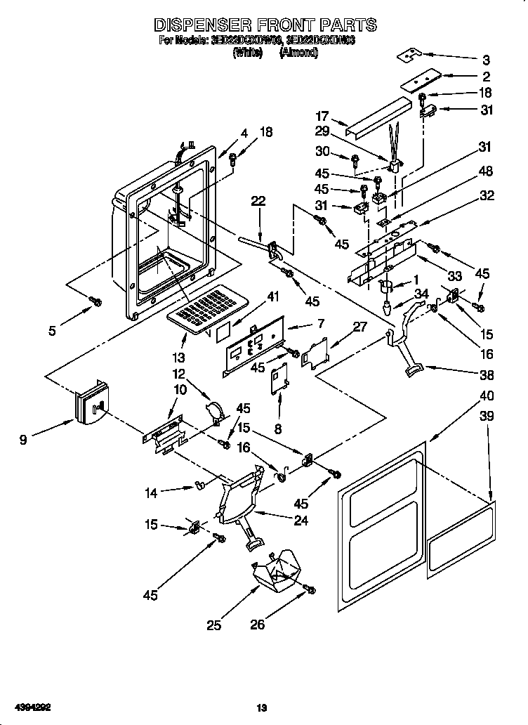 Dispenser front