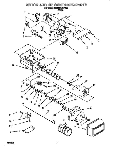 Motor and ice container