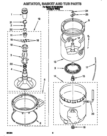 Agitator, basket and tub
