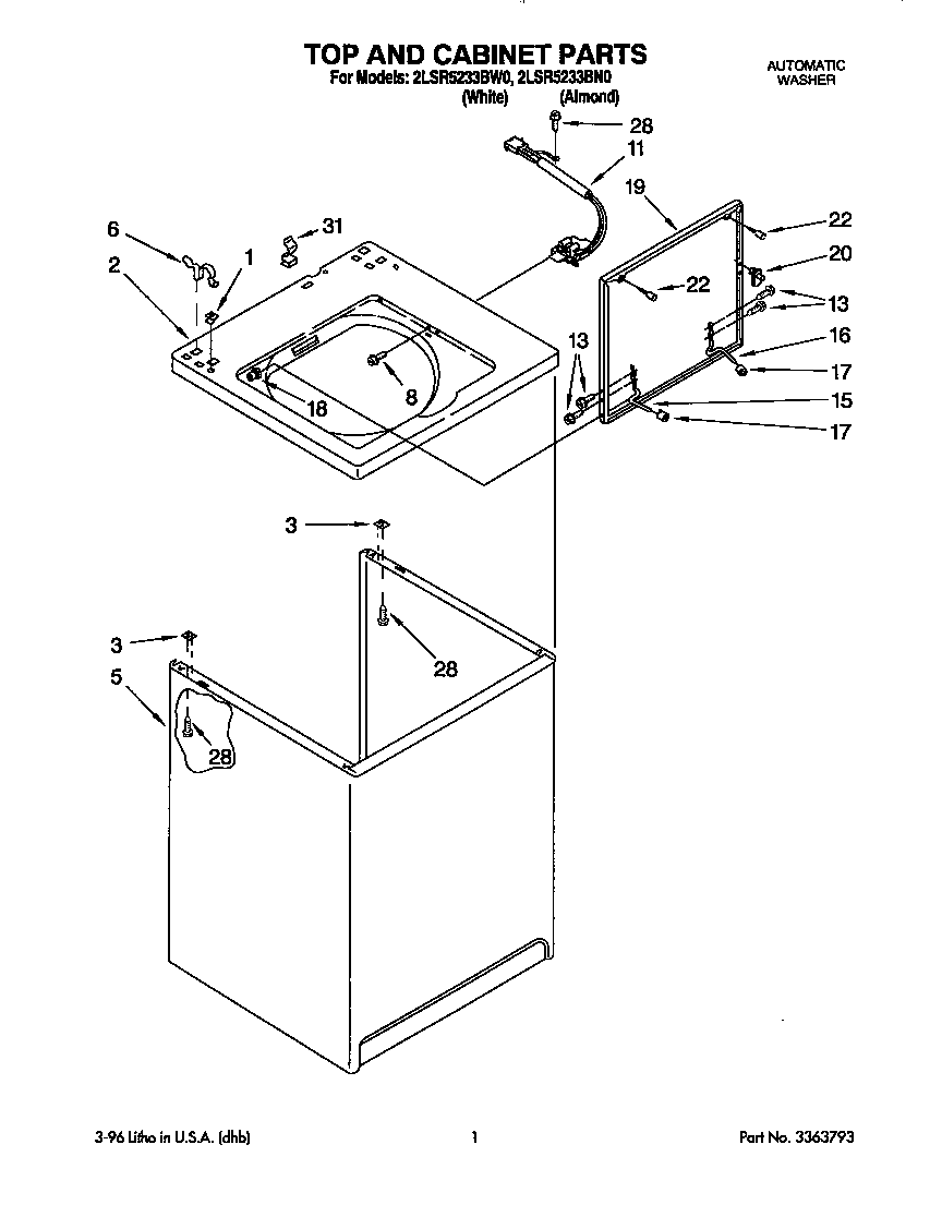 Top and cabinet