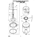 Whirlpool 2LSR5233BN0 agitator, basket and tub diagram