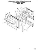 Upper and lower oven door