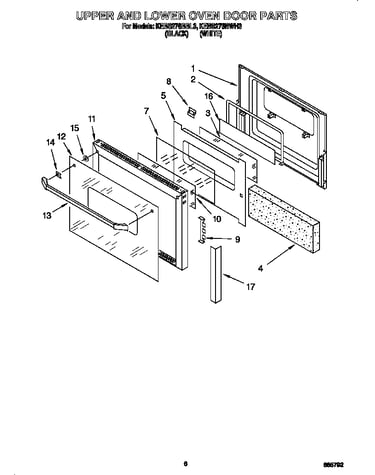 Upper and lower oven door