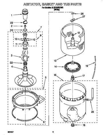 Agitator, basket and tub