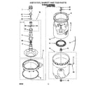 Whirlpool 3LBR8255DQ0 agitator, basket and tub diagram