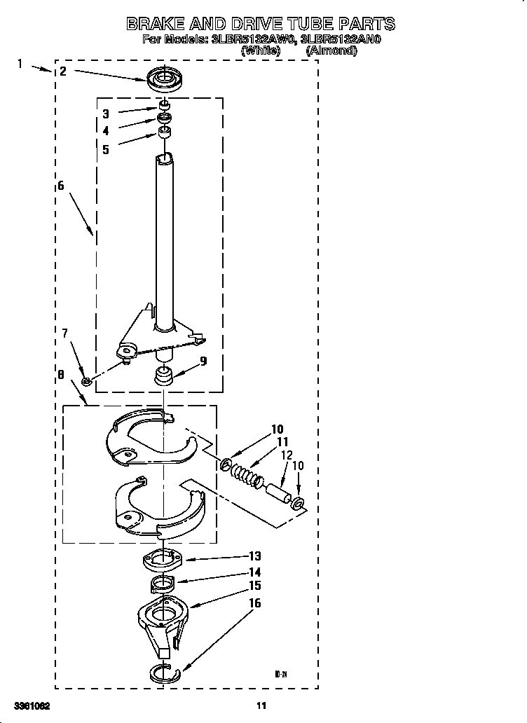 Brake and drive tube