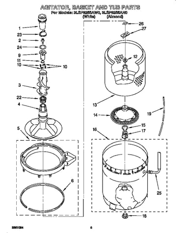 Agitator, basket and tub
