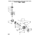 Whirlpool 3LSP8255AN0 brake, clutch, gearcase, motor and pump diagram