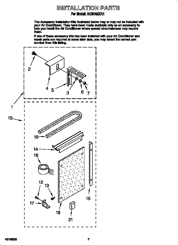 Installation parts