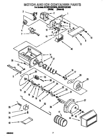 Motor and ice container