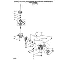Whirlpool 6LSC9255BQ2 brake, clutch, gearcase, motor and pump diagram