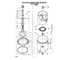 Whirlpool 6LSP8255BW2 agitator, basket and tub diagram