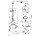 Whirlpool 3LSP8255BW1 agitator, basket and tub diagram