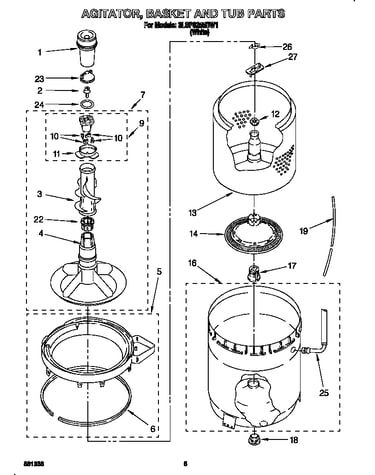Agitator, basket and tub