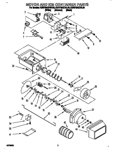 Motor and ice container